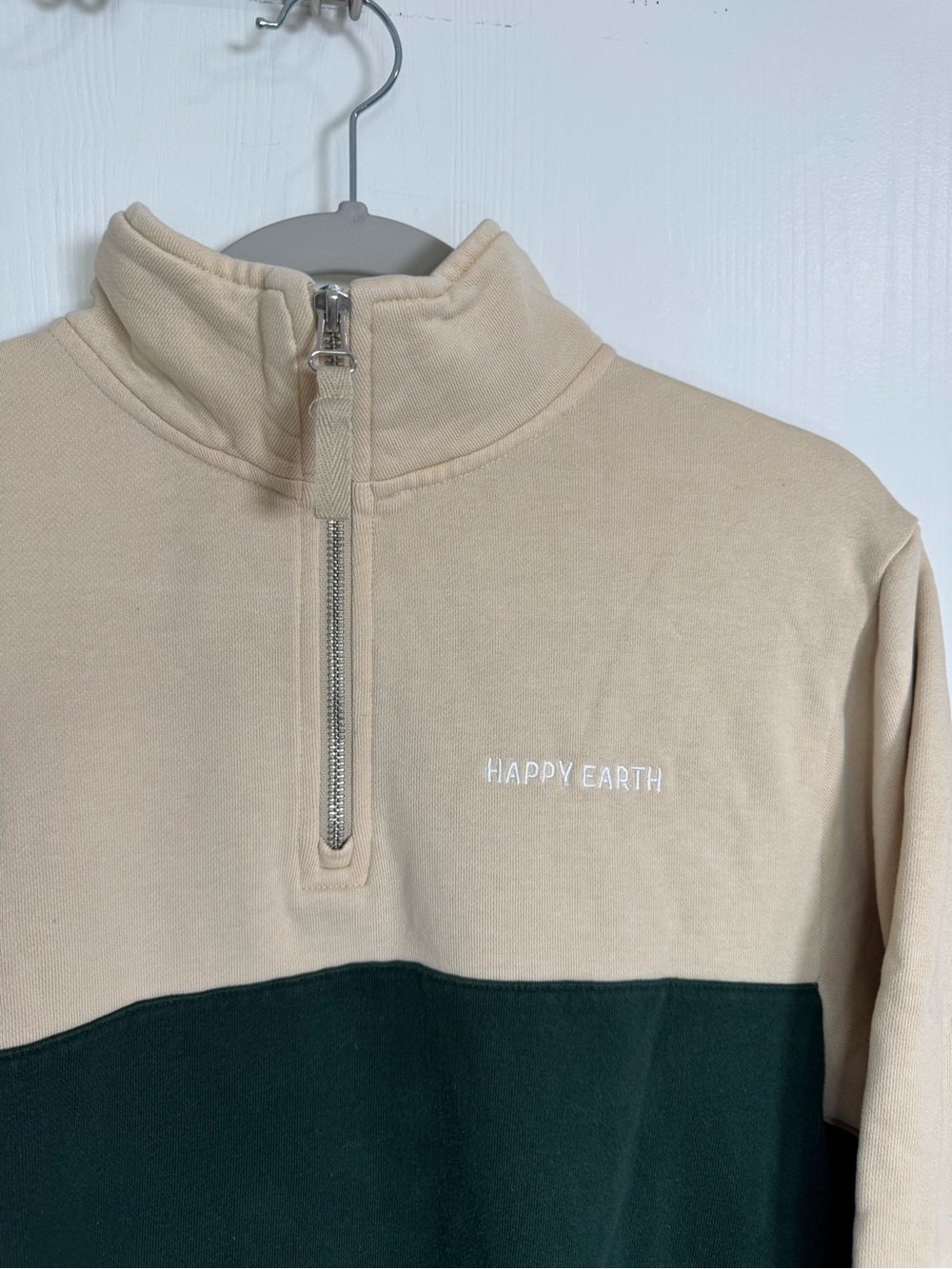 Happy Earth Organic Cotton Color-block Sunset Pullover Sweatshirt Unisex Size S - Picture 4 of 8